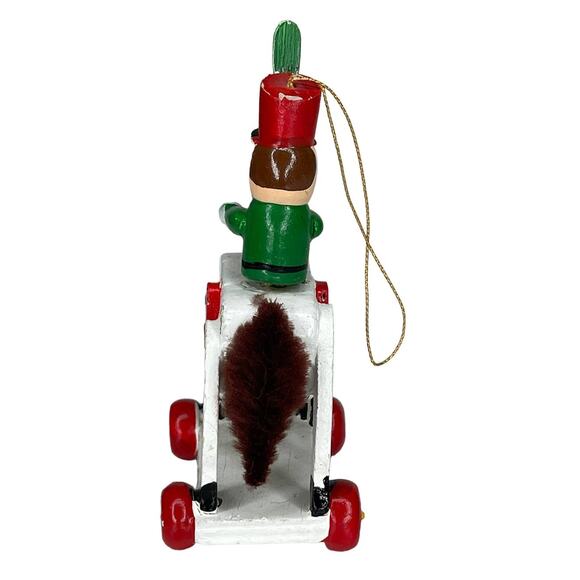 Vintage Wooden Christmas Ornament Toy Soldier on a Rolling Horse - Picture 7 of 9